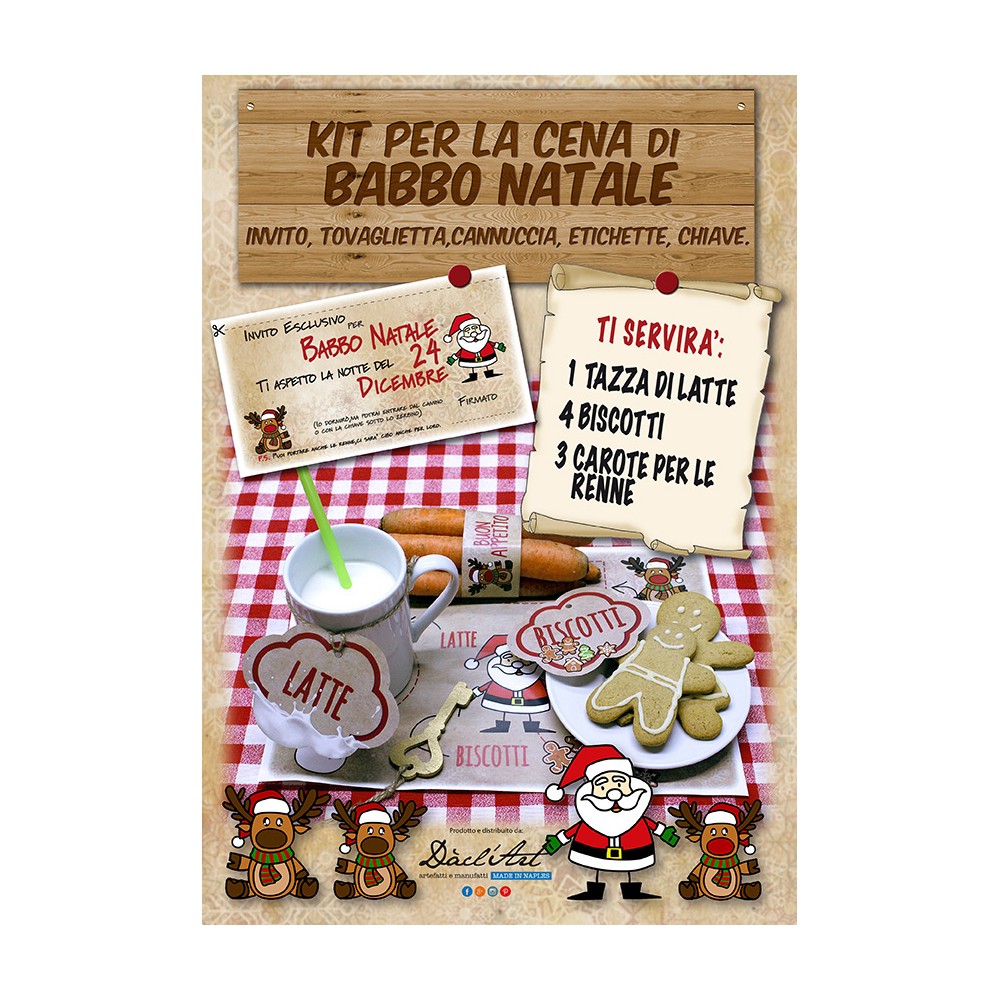 Letterina babbo natale Kit per la cena di babbo natale