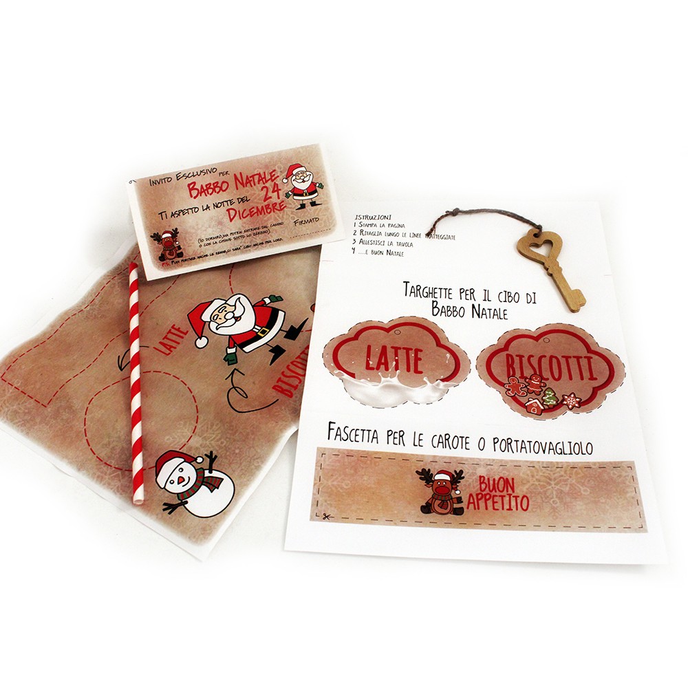 Letterina babbo natale Kit per la cena di babbo natale