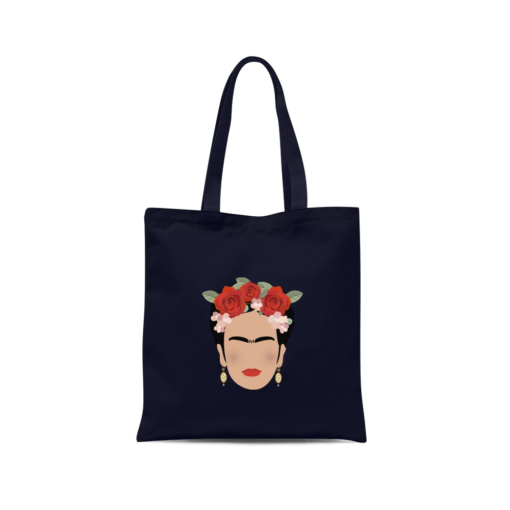 Frida Kahlo - Tote bag 100% cotone nero
