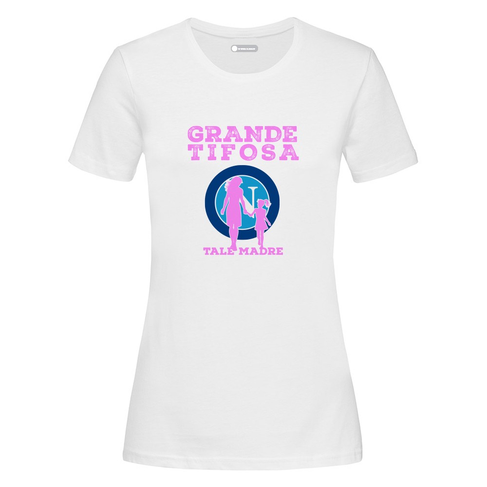 T-Shirt per donna 100% cotone Grande TifosaTale Madre NAPOLI