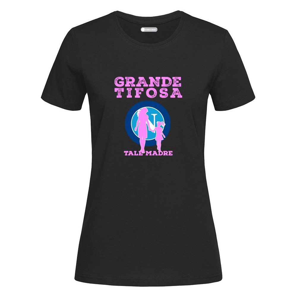 T-Shirt per donna 100% cotone Grande TifosaTale Madre NAPOLI