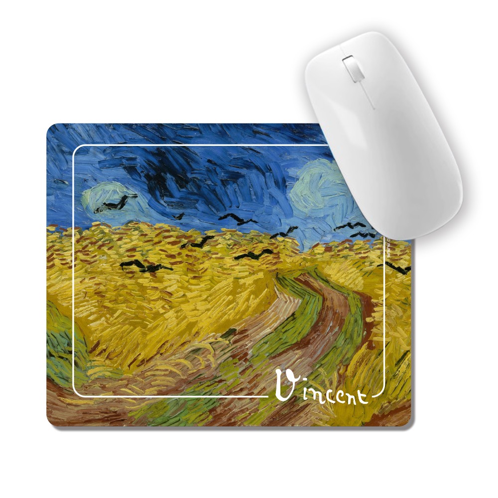 Tappetino Mouse Van Gogh "Campo di grano con volo di corvi"