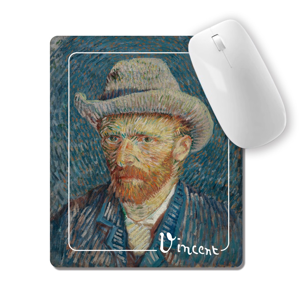 Tappetino Mouse Van Gogh "Autoritratto con cappello di feltro"