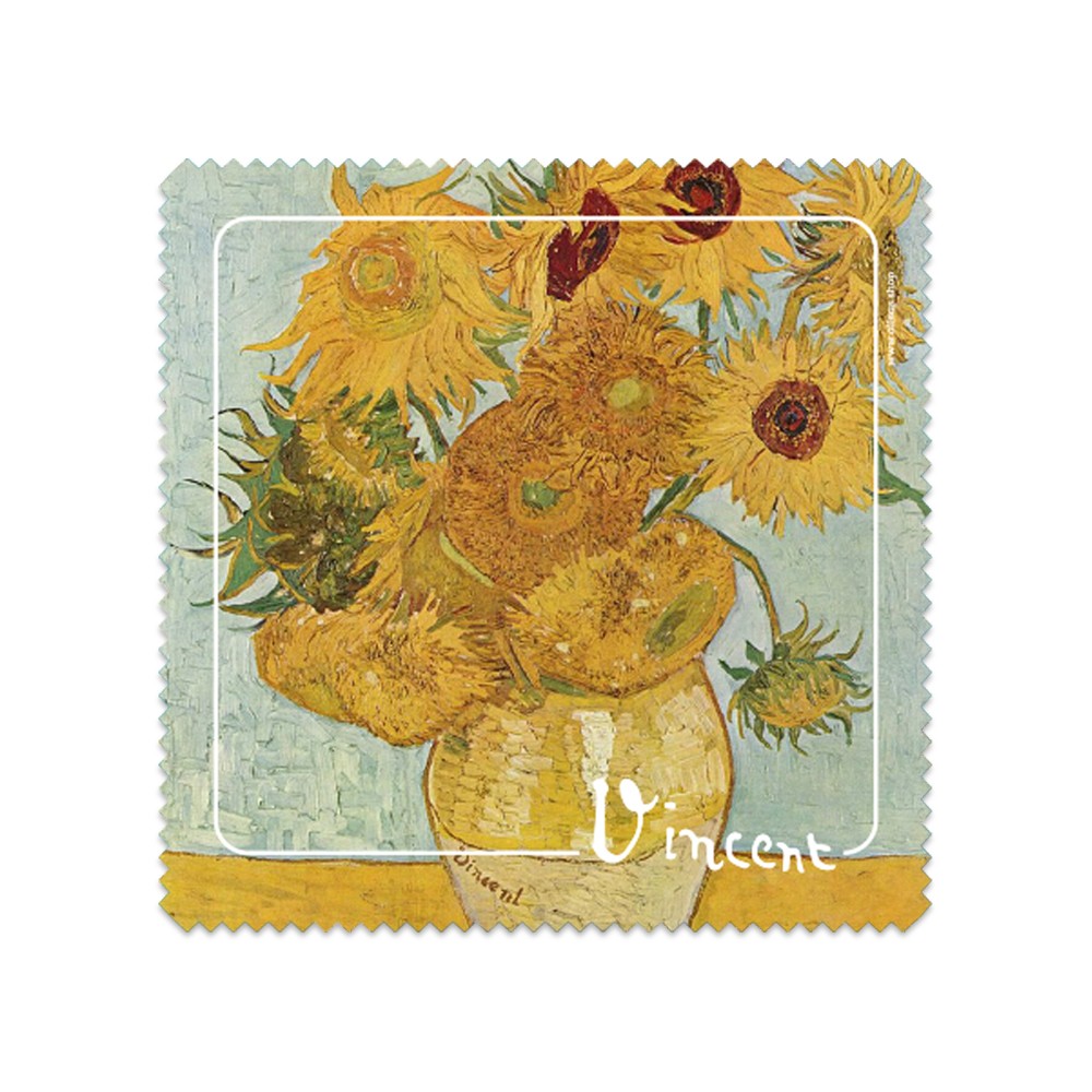 Pezzuola in Microfibra con stampa quadro Van Gogh "vaso con girasoli "