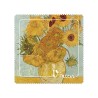 Pezzuola in Microfibra con stampa quadro Van Gogh "vaso con girasoli "
