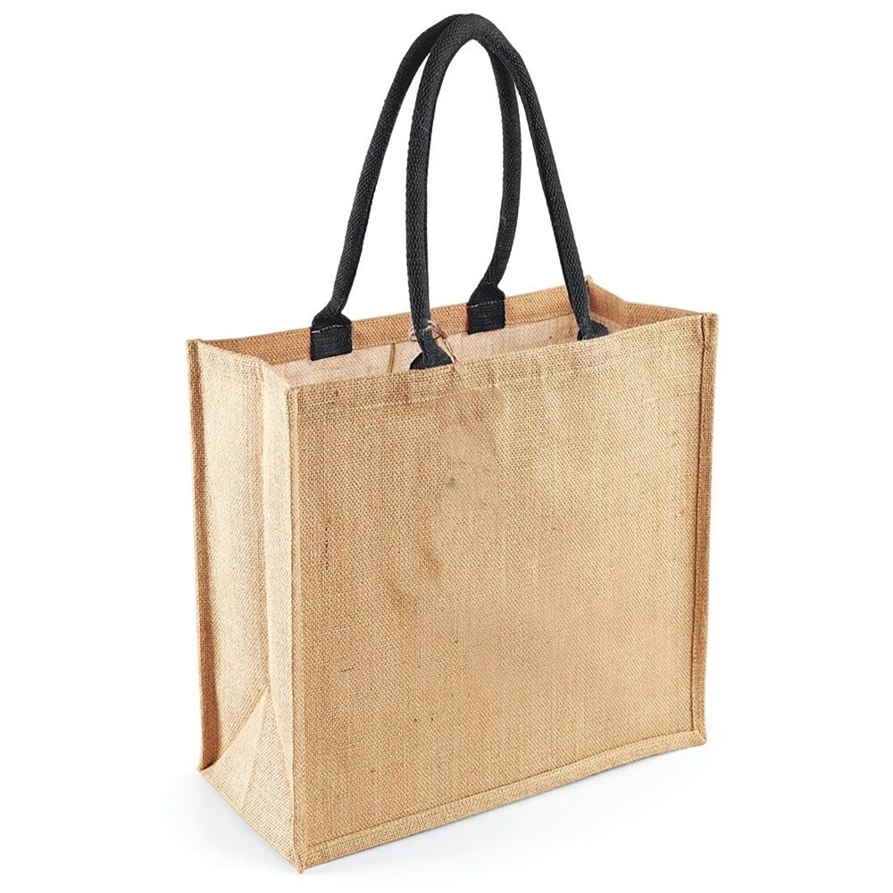 Borsa in Juta con manici neri