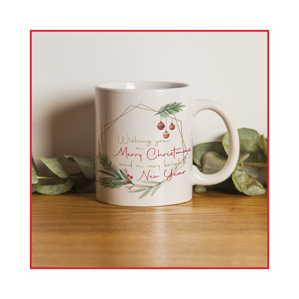 Tazza in ceramica "Merry Christmas and bright new year"