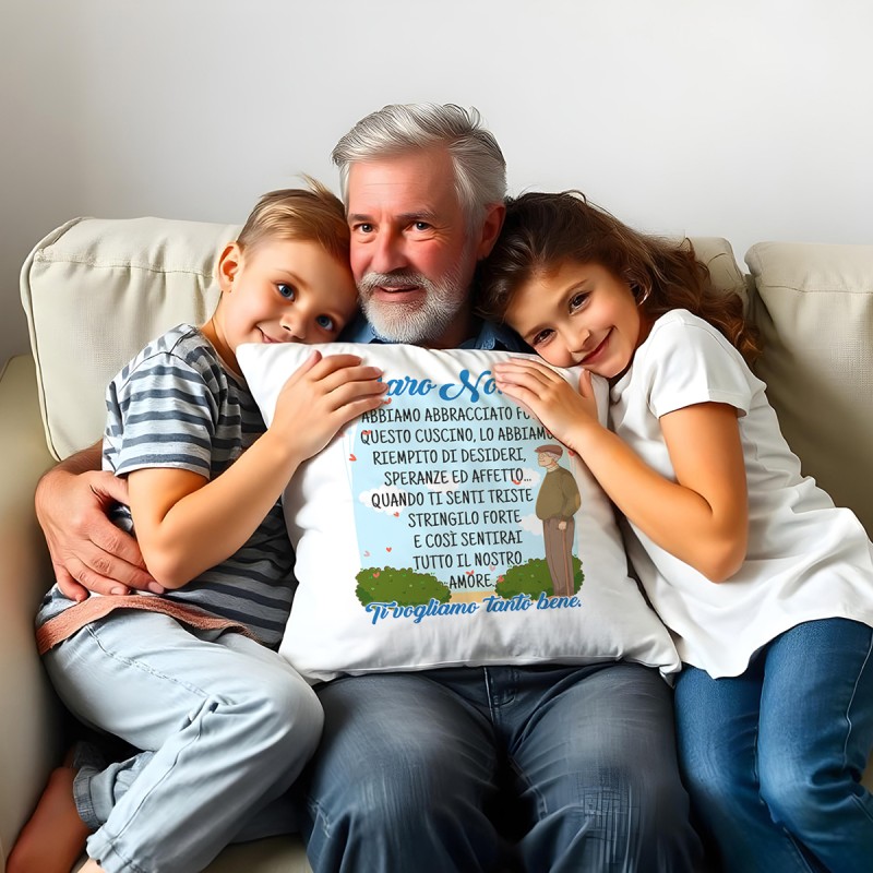 Cuscino "Caro nonno ti vogliamo bene"