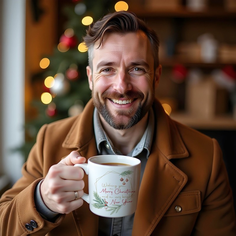 Tazza in ceramica "Merry Christmas and bright new year"