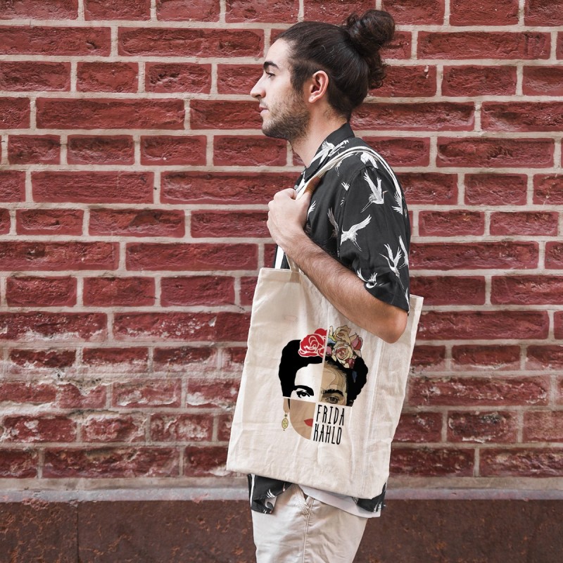 Frida Kahlo - Tote bag 100% cotone naturale o nero