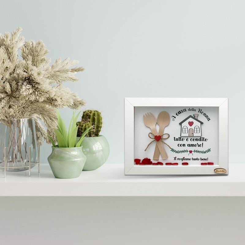 Quadretto "A casa della nonna tutto è condito con amore. Ti vogliamo bene"