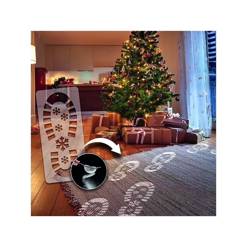 Sacco Natale personalizzabile "Elfo" + Stencil orma Babbo Natale