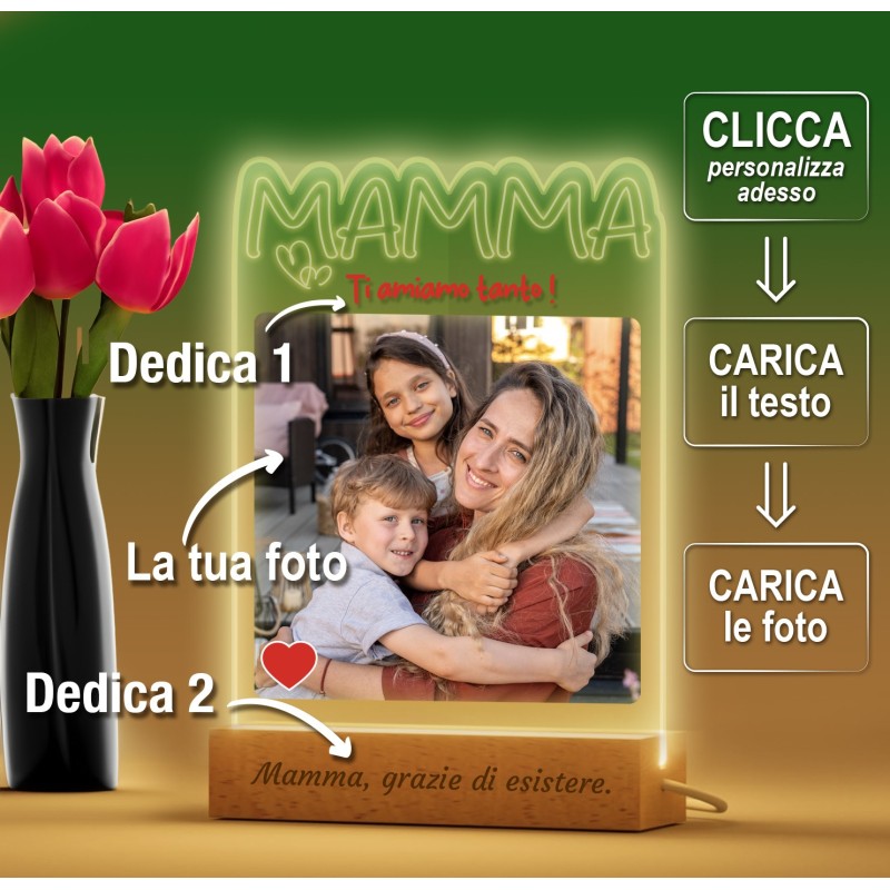 Lampada Mamma con incisione