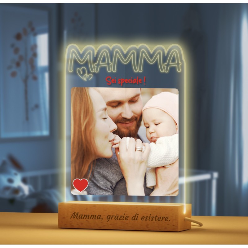 Lampada Mamma con incisione