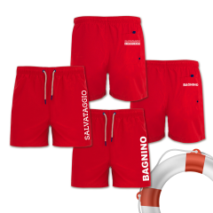 Costume Rosso Salvataggio Lifeguard Uomo