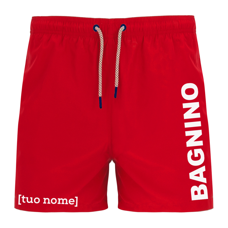 Costume Rosso Salvataggio Lifeguard Uomo