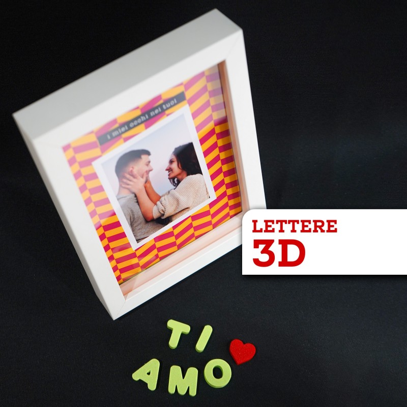 Scritte 3D Ti Amo in cornice profonda shadow box Regalo San Valentino