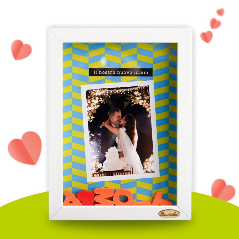 Scritte 3D Ti Amo in cornice profonda shadow box Regalo San Valentino