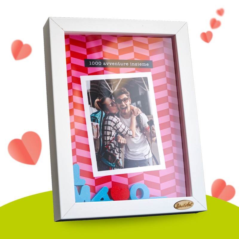 Scritte 3D Ti Amo in cornice profonda shadow box Regalo San Valentino
