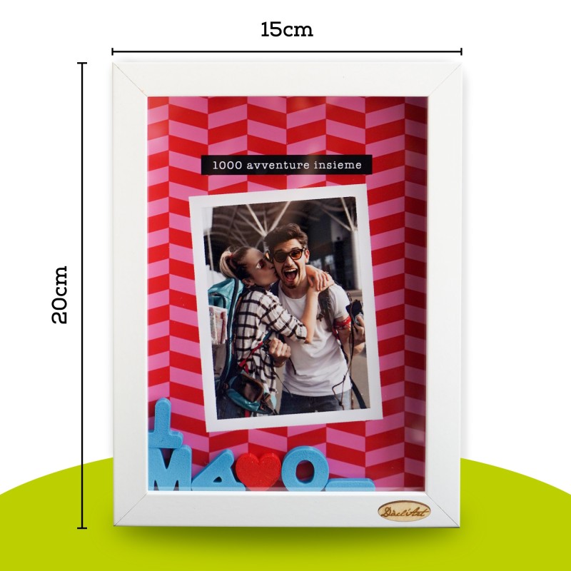 Scritte 3D Ti Amo in cornice profonda shadow box Regalo San Valentino