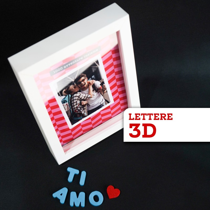 Scritte 3D Ti Amo in cornice profonda shadow box Regalo San Valentino