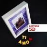 Dettaglio scritte 3D Ti Amo in cornice profonda shadow box